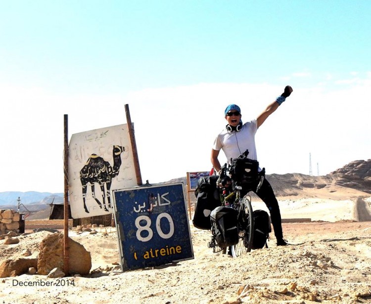 Zekri, youngest Egyptian to travel around the country on a bicycle [Courtesy of Galal Zekri] 